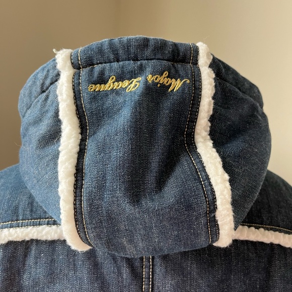 NY Yankees Denim Sherpa Hooded Jacket - Picture 7 of 14